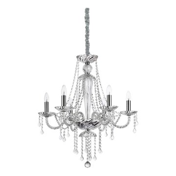 Ideal Lux - Kristalni luster na lancu AMADEUS 6xE14/40W/230V pr. 67 cm prozirna