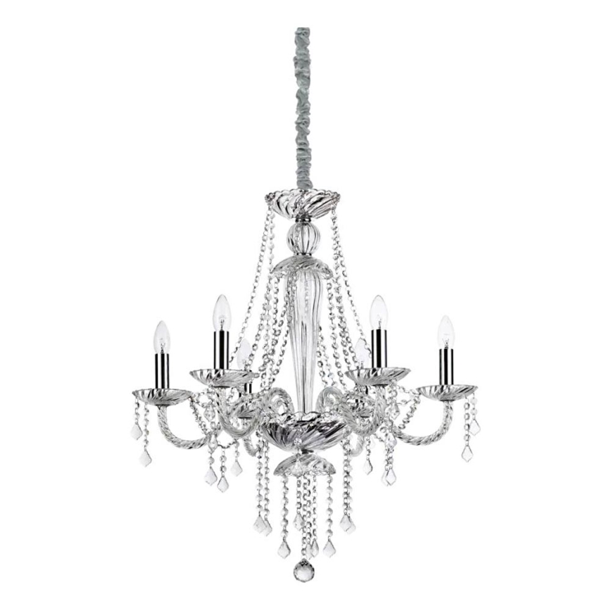 Ideal Lux - Kristalni luster na lancu AMADEUS 6xE14/40W/230V pr. 67 cm prozirna
