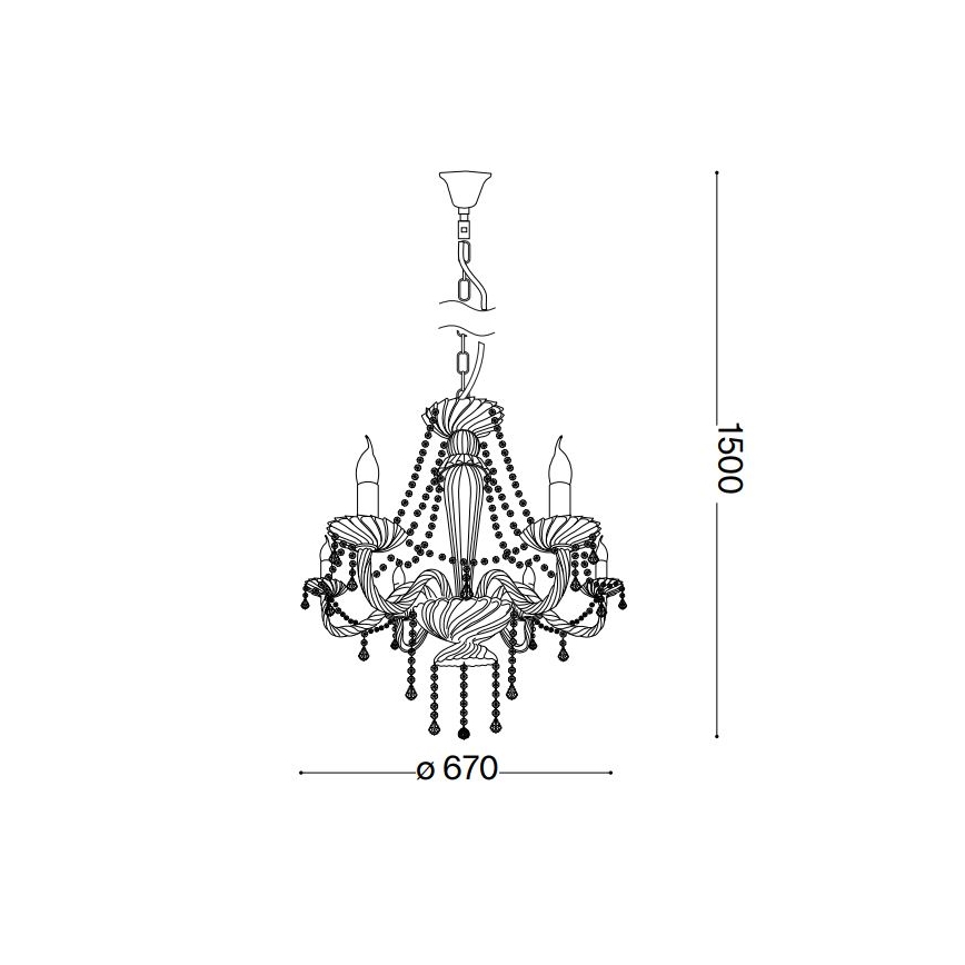 Ideal Lux - Kristalni luster na lancu AMADEUS 6xE14/40W/230V pr. 67 cm prozirna