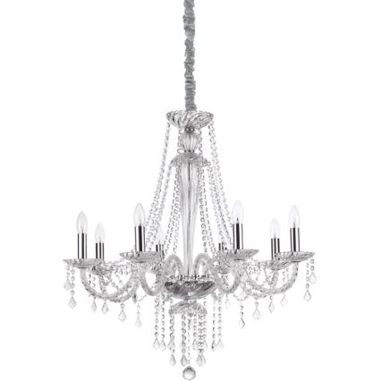 Ideal Lux - Kristalni luster na lancu AMADEUS 8xE14/40W/230V pr. 80 cm prozirna