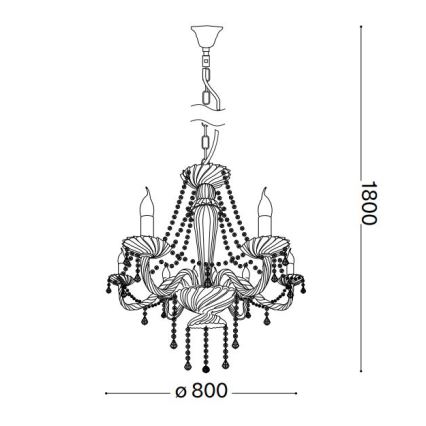 Ideal Lux - Kristalni luster na lancu AMADEUS 8xE14/40W/230V pr. 80 cm prozirna