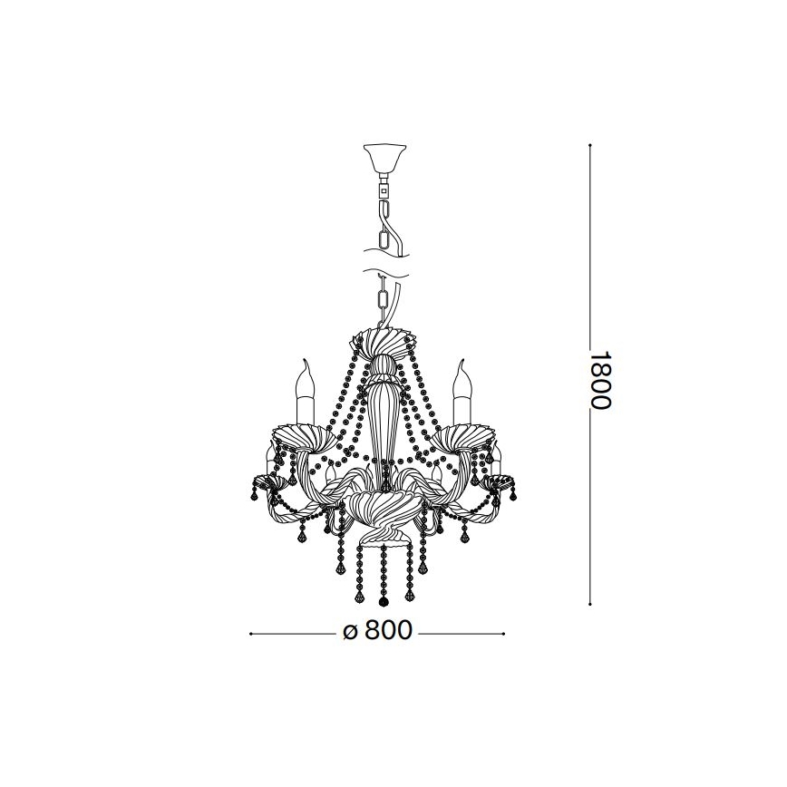 Ideal Lux - Kristalni luster na lancu AMADEUS 8xE14/40W/230V pr. 80 cm prozirna