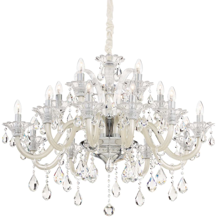 Ideal Lux - Kristalni luster na lancu COLOSSAL 15xE14/40W/230V pr. 95 cm kremasta/sjajni krom