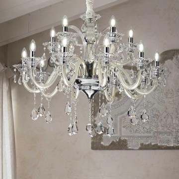 Ideal Lux - Kristalni luster na lancu COLOSSAL 15xE14/40W/230V pr. 95 cm kremasta/sjajni krom