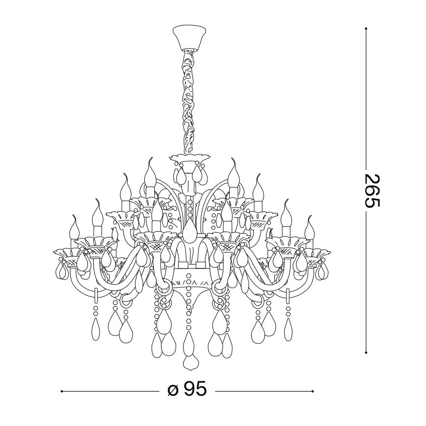 Ideal Lux - Kristalni luster na lancu COLOSSAL 15xE14/40W/230V pr. 95 cm sivo/sjajni krom