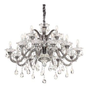 Ideal Lux - Kristalni luster na lancu COLOSSAL 15xE14/40W/230V pr. 95 cm sivo/sjajni krom