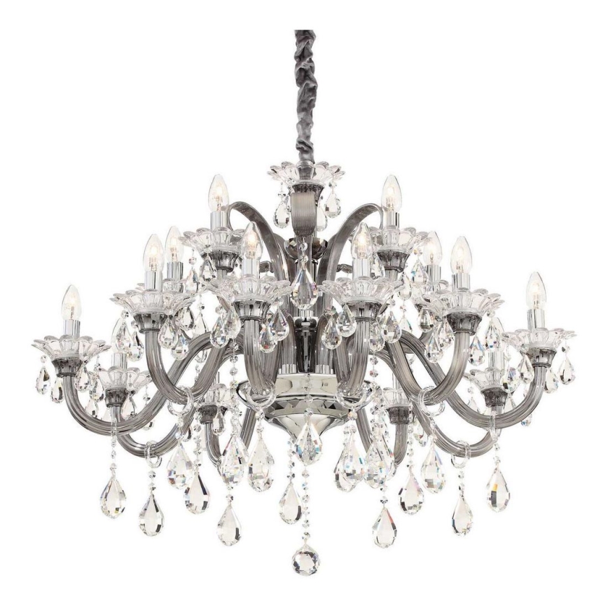 Ideal Lux - Kristalni luster na lancu COLOSSAL 15xE14/40W/230V pr. 95 cm sivo/sjajni krom