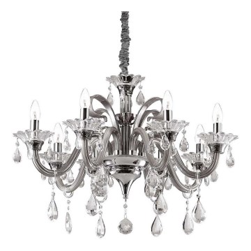 Ideal Lux - Kristalni luster na lancu COLOSSAL 8xE14/40W/230V pr. 78 cm sivo/sjajni krom