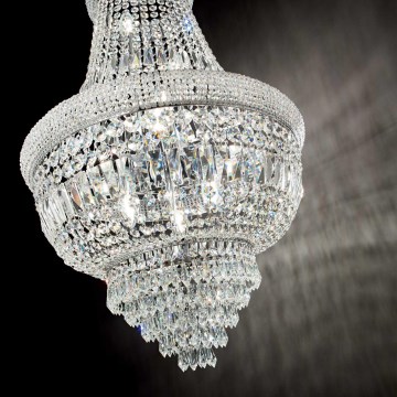 Ideal Lux - Kristalni luster na lancu DUBAI 10xE14/28W/230V pr. 52 cm sjajni krom