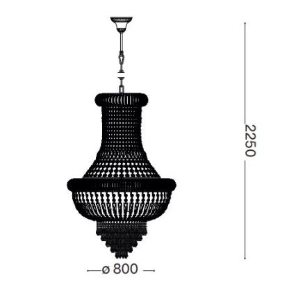 Ideal Lux - Kristalni luster na lancu DUBAI 24xE14/28W/230V pr. 80 cm zlatna
