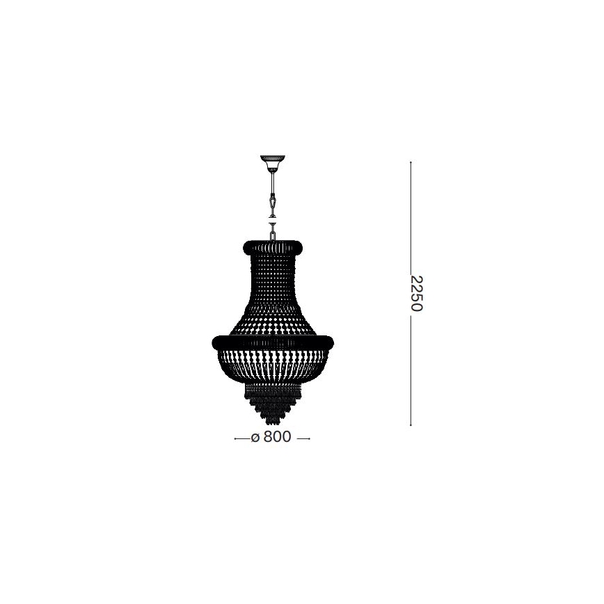 Ideal Lux - Kristalni luster na lancu DUBAI 24xE14/28W/230V pr. 80 cm zlatna