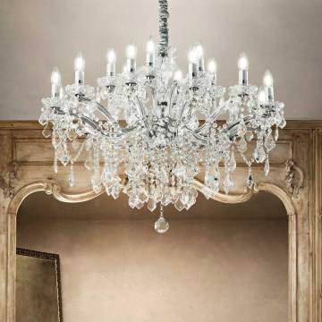 Ideal Lux - Kristalni luster na lancu FLORIAN 18xE14/40W/230V pr. 86 cm prozirna