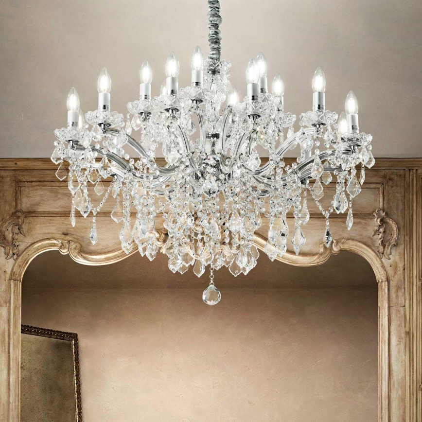 Ideal Lux - Kristalni luster na lancu FLORIAN 18xE14/40W/230V pr. 86 cm prozirna