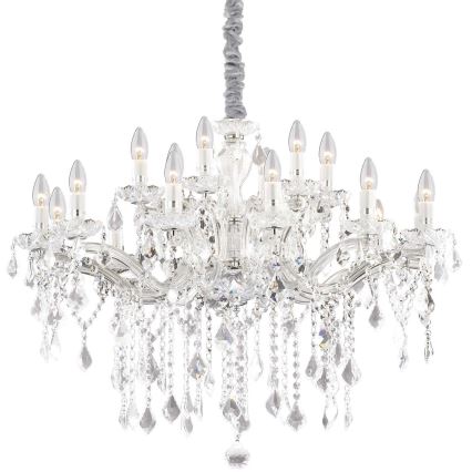 Ideal Lux - Kristalni luster na lancu FLORIAN 18xE14/40W/230V pr. 86 cm prozirna