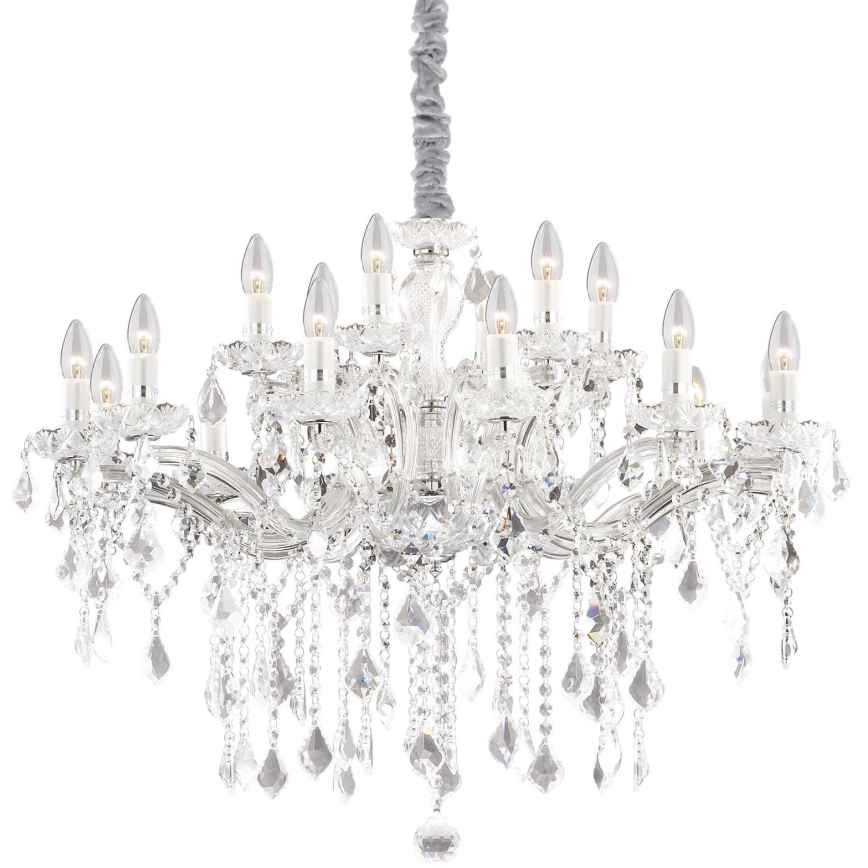 Ideal Lux - Kristalni luster na lancu FLORIAN 18xE14/40W/230V pr. 86 cm prozirna