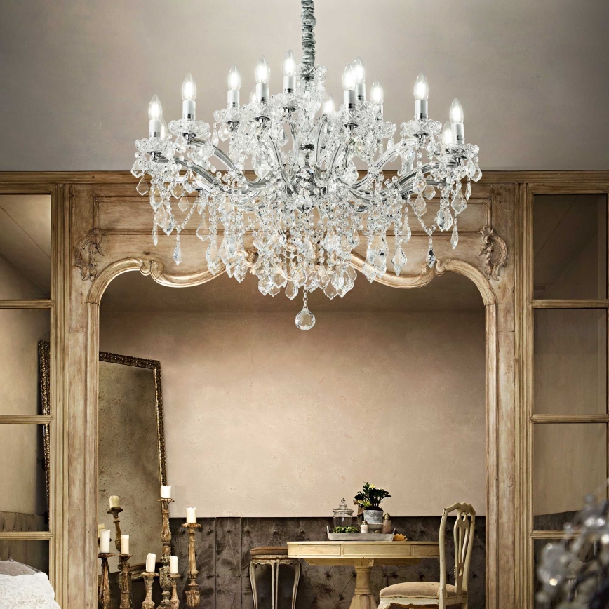 Ideal Lux - Kristalni luster na lancu FLORIAN 18xE14/40W/230V pr. 86 cm prozirna