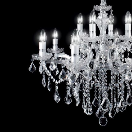 Ideal Lux - Kristalni luster na lancu FLORIAN 18xE14/40W/230V pr. 86 cm prozirna