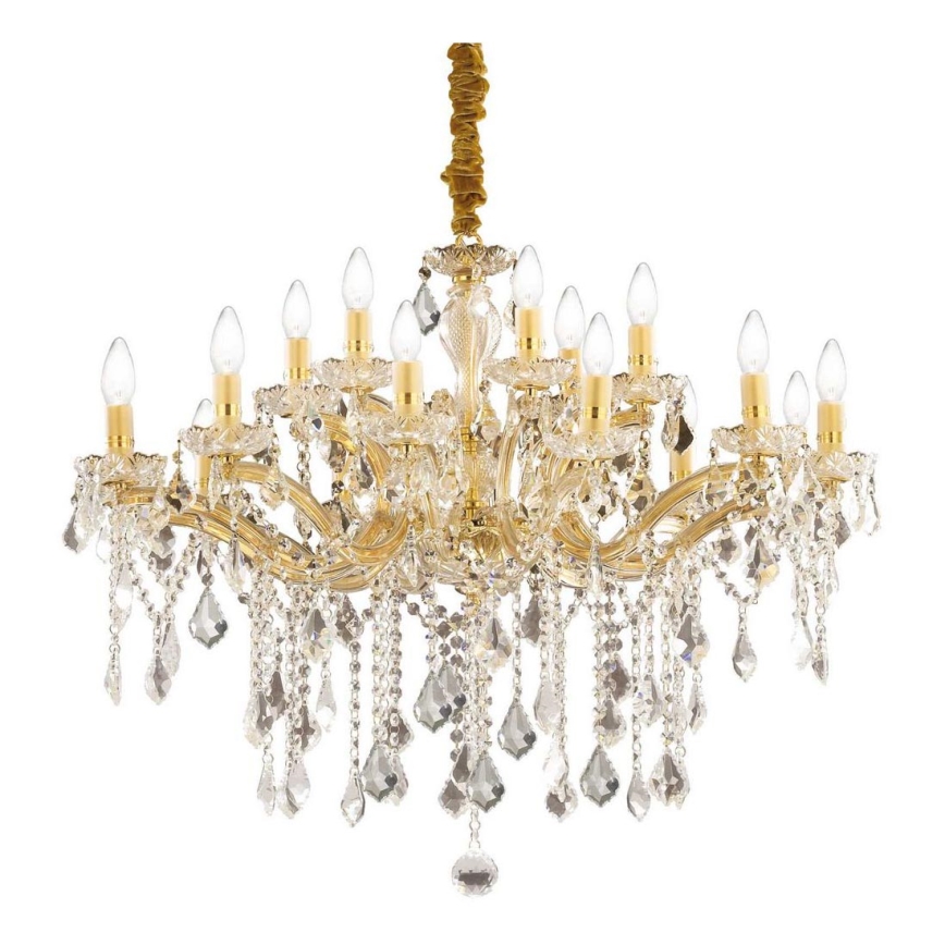 Ideal Lux - Kristalni luster na lancu FLORIAN 18xE14/40W/230V pr. 86 cm zlatna