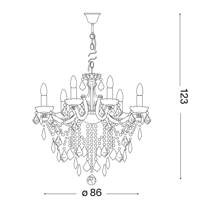 Ideal Lux - Kristalni luster na lancu FLORIAN 18xE14/40W/230V pr. 86 cm zlatna