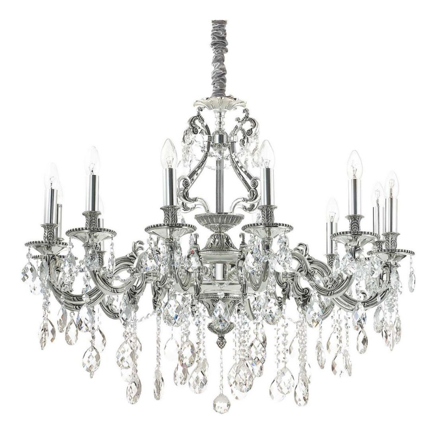 Ideal Lux - Kristalni luster na lancu GIOCONDA 12xE14/40W/230V pr. 90 cm srebrno