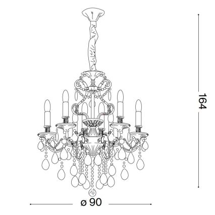 Ideal Lux - Kristalni luster na lancu GIOCONDA 12xE14/40W/230V pr. 90 cm srebrno