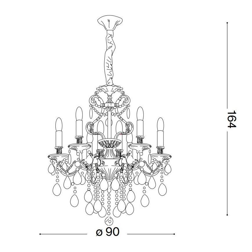 Ideal Lux - Kristalni luster na lancu GIOCONDA 12xE14/40W/230V pr. 90 cm srebrno