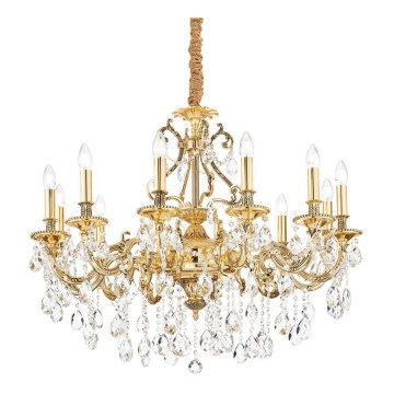 Ideal Lux - Kristalni luster na lancu GIOCONDA 12xE14/40W/230V pr. 90 cm zlatna