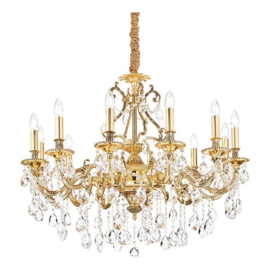Ideal Lux - Kristalni luster na lancu GIOCONDA 12xE14/40W/230V pr. 90 cm zlatna