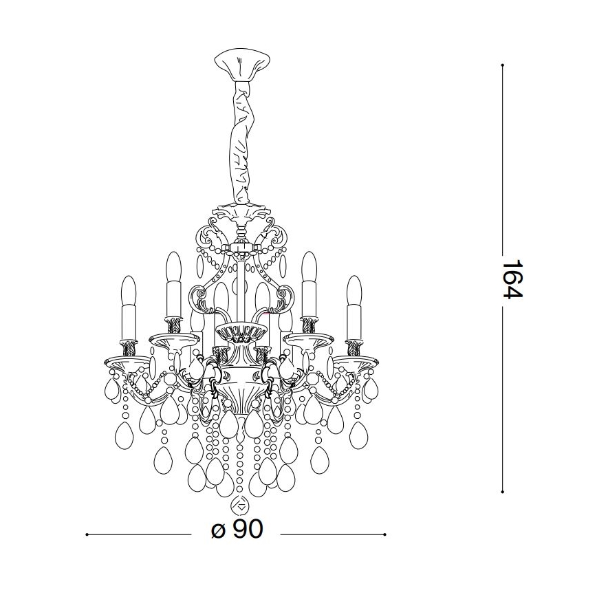 Ideal Lux - Kristalni luster na lancu GIOCONDA 12xE14/40W/230V pr. 90 cm zlatna