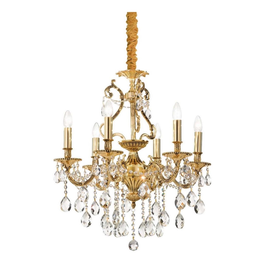 Ideal Lux - Kristalni luster na lancu GIOCONDA 6xE14/40W/230V pr. 62 cm zlatna