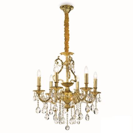 Ideal Lux - Kristalni luster na lancu GIOCONDA 6xE14/40W/230V pr. 62 cm zlatna