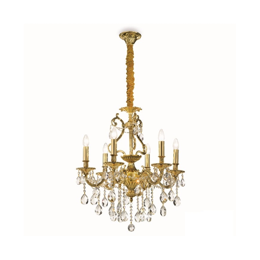 Ideal Lux - Kristalni luster na lancu GIOCONDA 6xE14/40W/230V pr. 62 cm zlatna