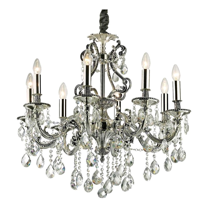 Ideal Lux - Kristalni luster na lancu GIOCONDA 8xE14/40W/230V pr. 73 cm srebrno