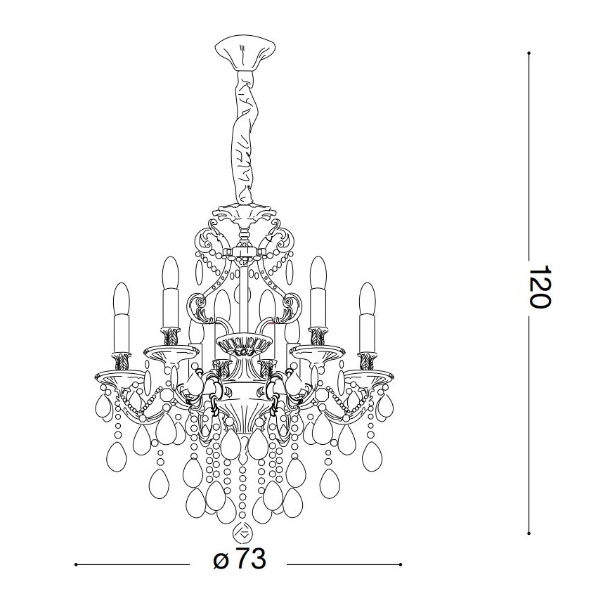 Ideal Lux - Kristalni luster na lancu GIOCONDA 8xE14/40W/230V pr. 73 cm zlatna