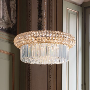 Ideal Lux - Kristalni luster na lancu NABUCCO 12xE14/40W/230V pr. 60 cm zlatna