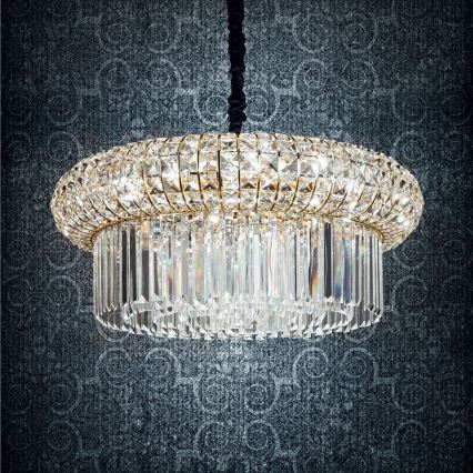 Ideal Lux - Kristalni luster na lancu NABUCCO 12xE14/40W/230V pr. 60 cm zlatna