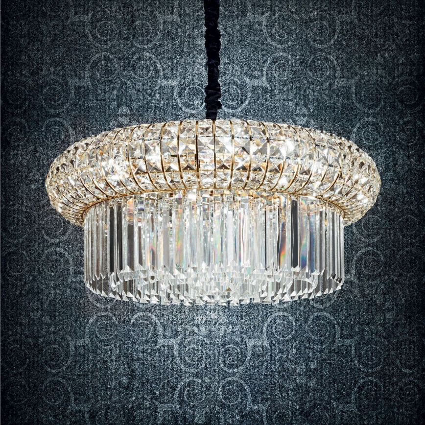 Ideal Lux - Kristalni luster na lancu NABUCCO 12xE14/40W/230V pr. 60 cm zlatna