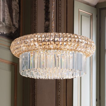 Ideal Lux - Kristalni luster na lancu NABUCCO 16xE14/40W/230V pr. 70 cm zlatna