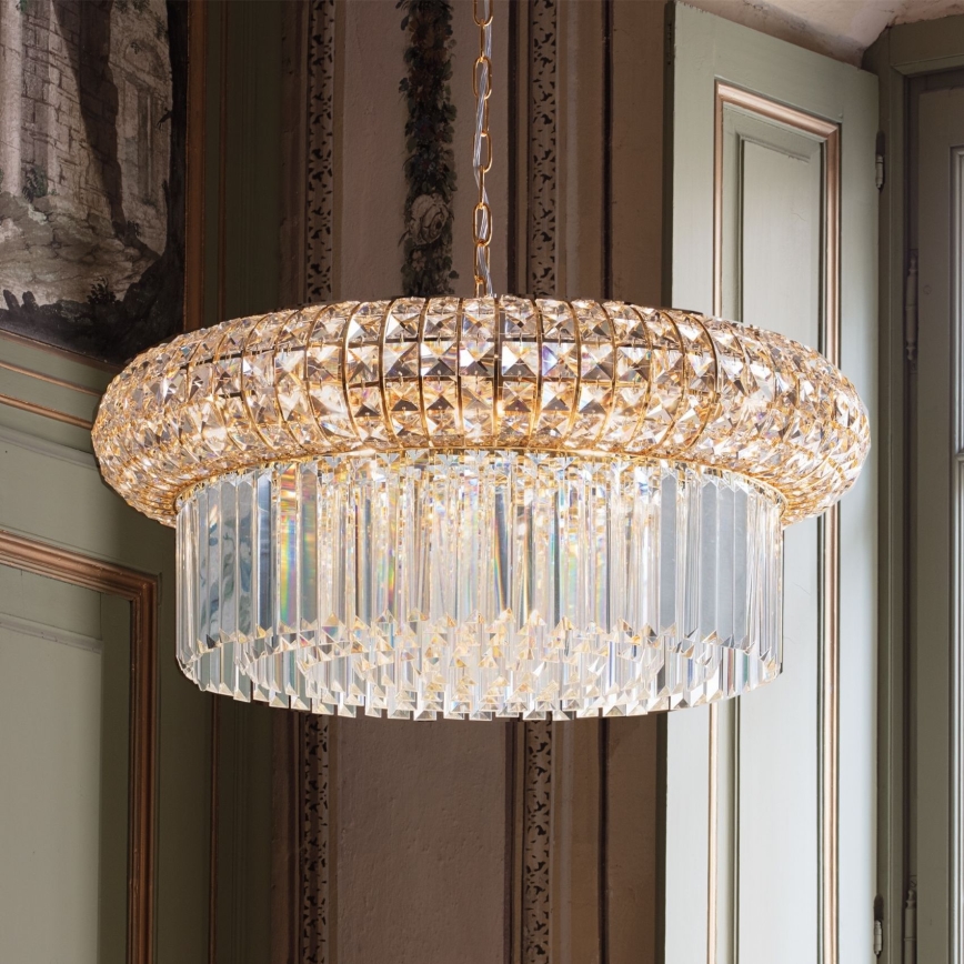 Ideal Lux - Kristalni luster na lancu NABUCCO 16xE14/40W/230V pr. 70 cm zlatna