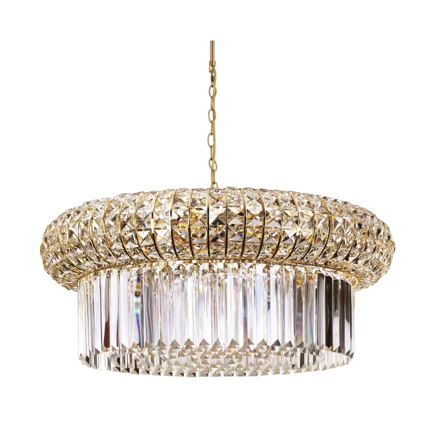 Ideal Lux - Kristalni luster na lancu NABUCCO 16xE14/40W/230V pr. 70 cm zlatna