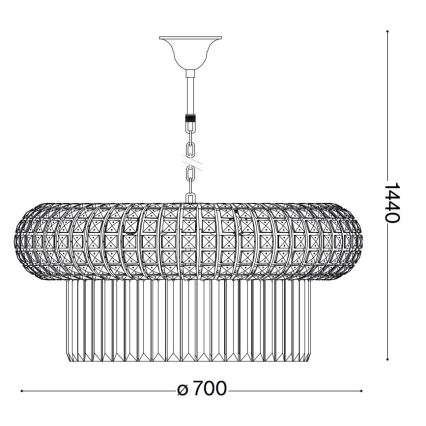 Ideal Lux - Kristalni luster na lancu NABUCCO 16xE14/40W/230V pr. 70 cm zlatna