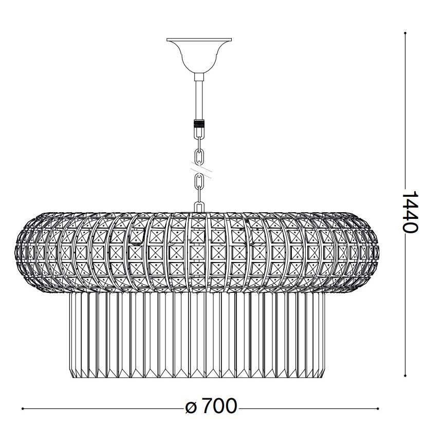 Ideal Lux - Kristalni luster na lancu NABUCCO 16xE14/40W/230V pr. 70 cm zlatna