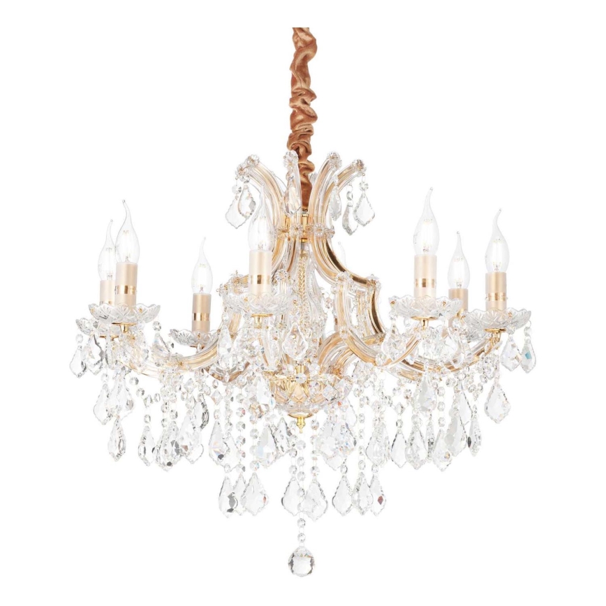 Ideal Lux - Kristalni luster na lancu NAPOLEON 8xE14/40W/230V pr. 67 cm zlatna