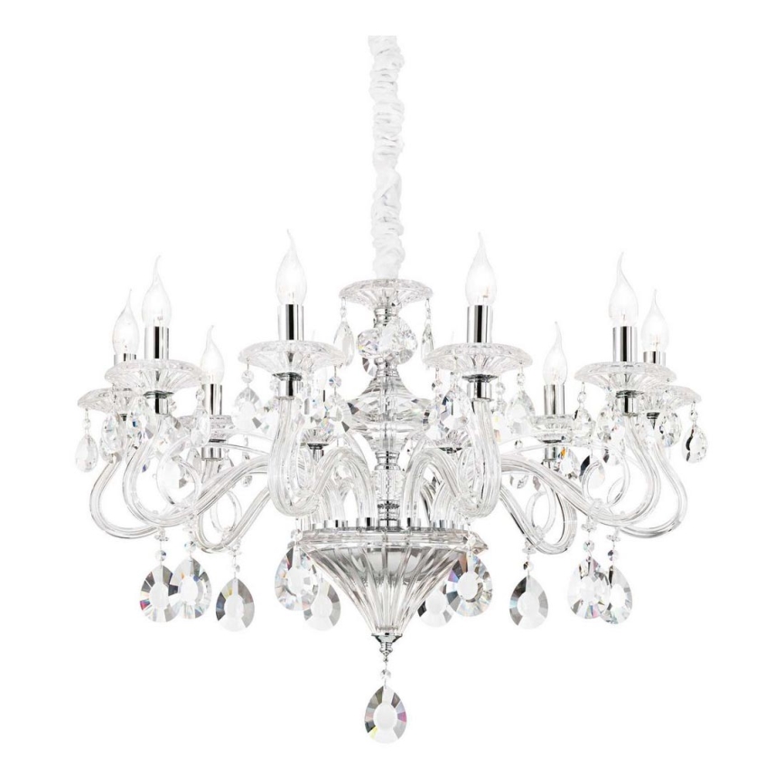 Ideal Lux - Kristalni luster na lancu NEGRESCO 10xE14/40W/230V pr. 85 cm prozirna