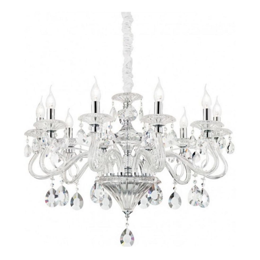 Ideal Lux - Kristalni luster na lancu NEGRESCO 8xE14/40W/230V pr. 73,5 cm prozirna