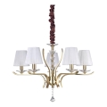 Ideal Lux - Kristalni luster na lancu PEGASO 5xE14/28W/230V, prečnik 72 cm, zlatna