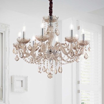 Ideal Lux - Kristalni luster na lancu ROSE 8xE14/40W/230V pr. 78 cm bež