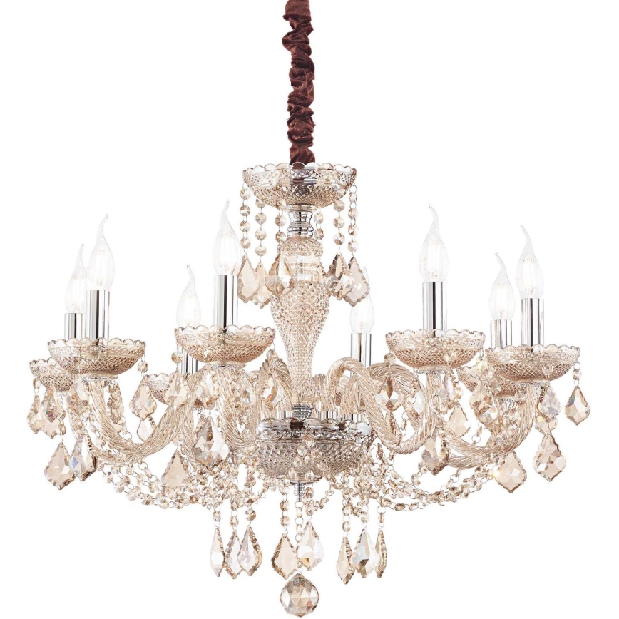 Ideal Lux - Kristalni luster na lancu ROSE 8xE14/40W/230V pr. 78 cm bež