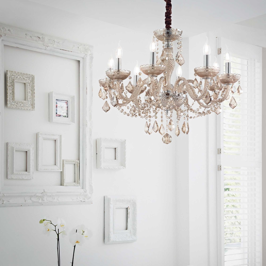 Ideal Lux - Kristalni luster na lancu ROSE 8xE14/40W/230V pr. 78 cm bež