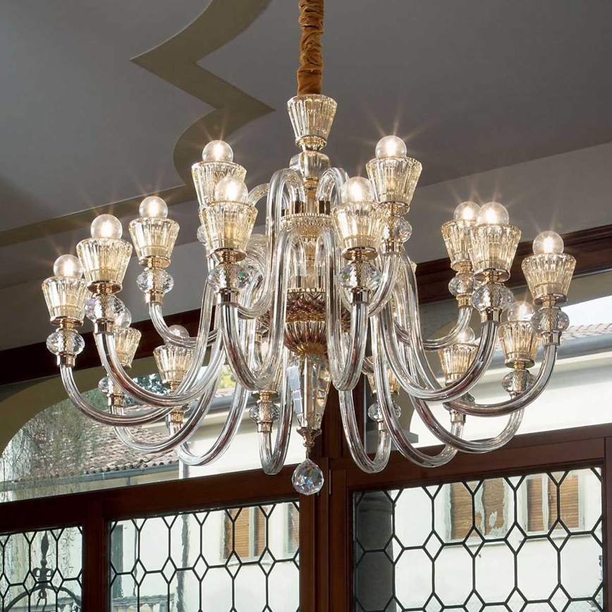 Ideal Lux - Kristalni luster na lancu STRAUSS 18xE14/40W/230V pr. 85 cm mesing